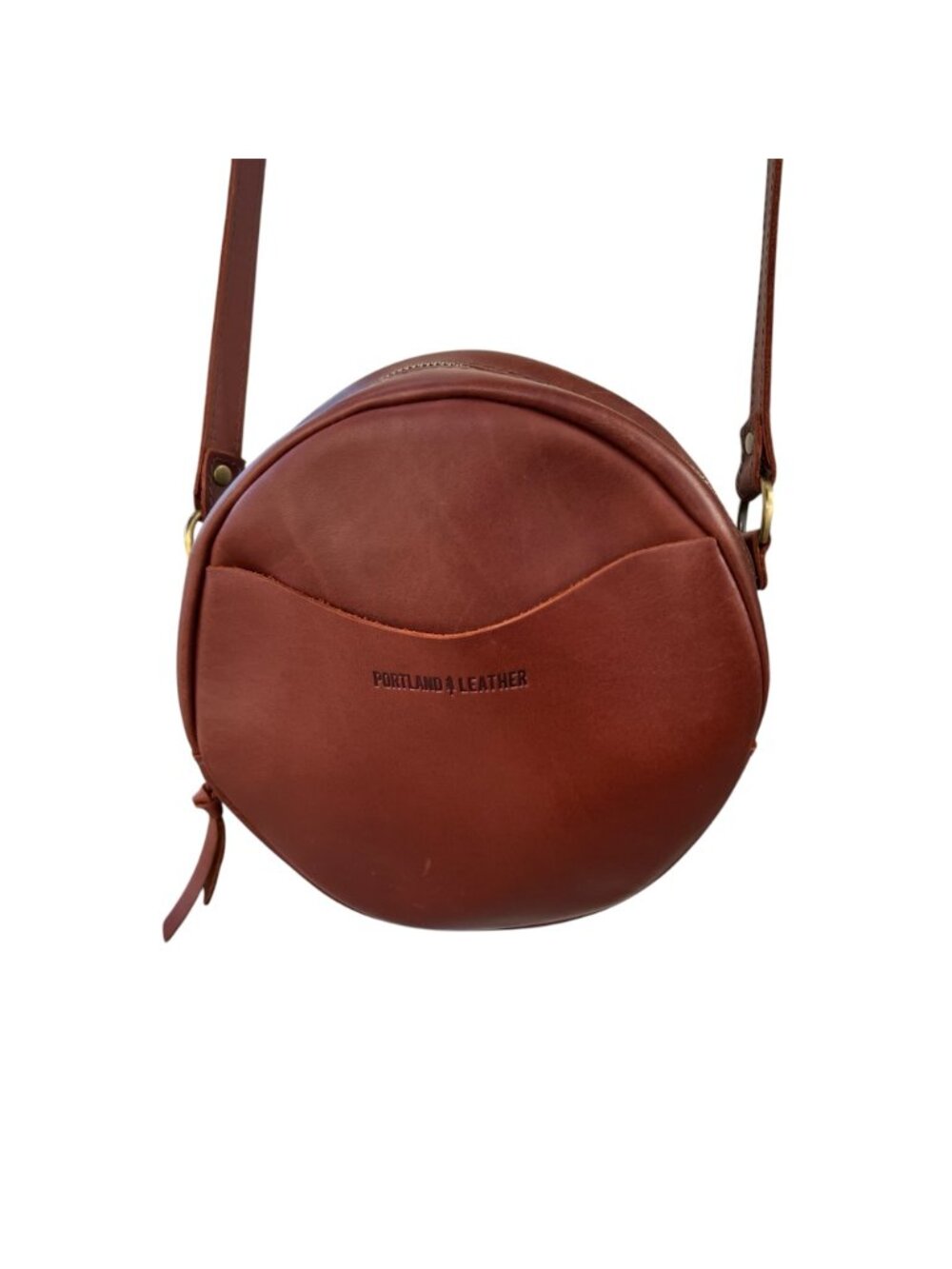 Portland Leather Almost Perfect Circle Leather Crossbody Full Grain Leather - Picture 3 of 11